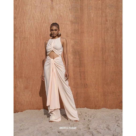 Andrea Iyamah Aminata Jumpsuit in Champagne, Sz L (NWT) - Picture 4 of 15